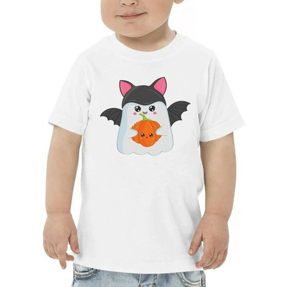 Cute Halloween Ghost W Pumpkin T-Shirt Toddler -Image by Shutterstock,  5 Toddler