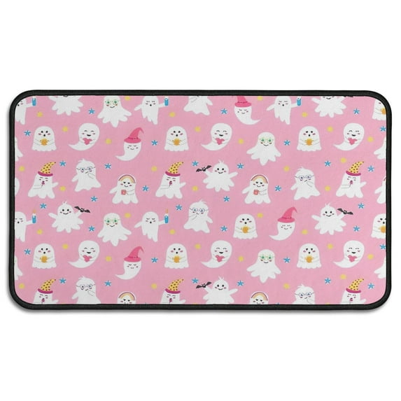 Cute Halloween Ghosts Pattern Door Rugs,Washable Non Slip Door Mats Indoor,Decorative Door Mats,Entry Mat Indoor for Entrance,Bedroom,Kitchen,Bathroom,30"x17"