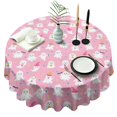 thumbnail image 1 of Cute Halloween Ghosts Pattern Round Tablecloth 60"x60",Wrinkle Wipeable Table Cloth for Kitchen Dining Room Picnic Patio Party, 1 of 6
