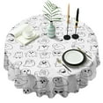 thumbnail image 1 of Cute Halloween Ghosts Pattern Round Tablecloth 60"x60",Wrinkle Wipeable Table Cloth for Kitchen Dining Room Picnic Patio Party, 1 of 6