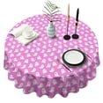 thumbnail image 1 of Cute Halloween Ghosts Pattern Round Tablecloth 60"x60",Wrinkle Wipeable Table Cloth for Kitchen Dining Room Picnic Patio Party, 1 of 6