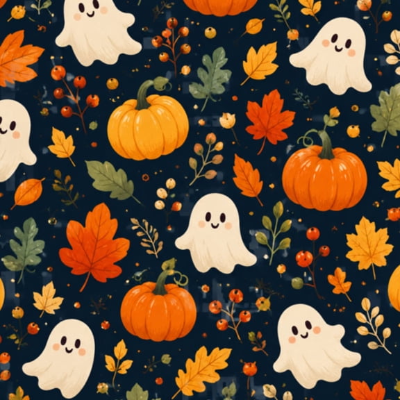Cute Halloween Ghosts Pumpkins Day of the Dead Autumn Peel and Stick Wallpaper 17.7in x 9.8ft Contact Paper Vinyl Waterproof Self Adhesive Wall Paper for Bedroom Shelf Cabinet Renter Friendly