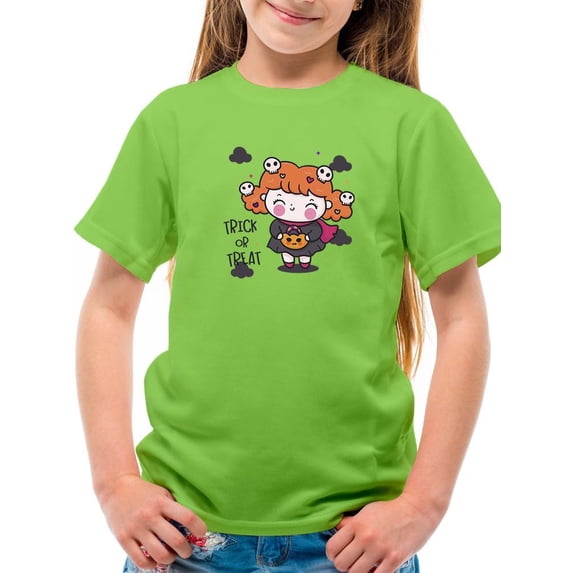 Cute Halloween Girl T-Shirt Juniors -Image by Shutterstock, Medium