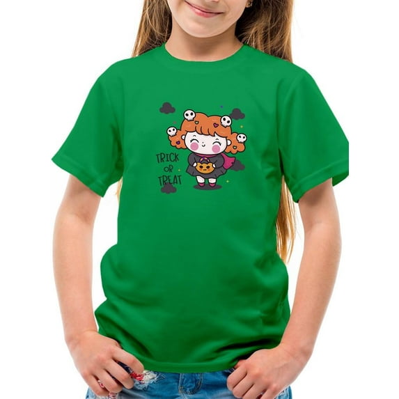 Cute Halloween Girl T-Shirt Juniors -Image by Shutterstock, Medium