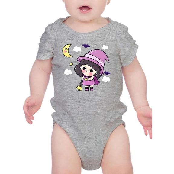 Cute Halloween Girl W Moon Bodysuit Infant -Image by Shutterstock,  6 Months
