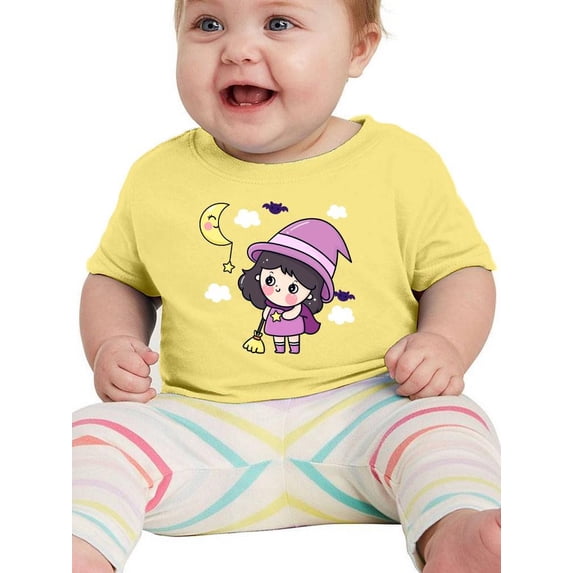 Cute Halloween Girl W Moon T-Shirt Infant -Image by Shutterstock, 12 Months