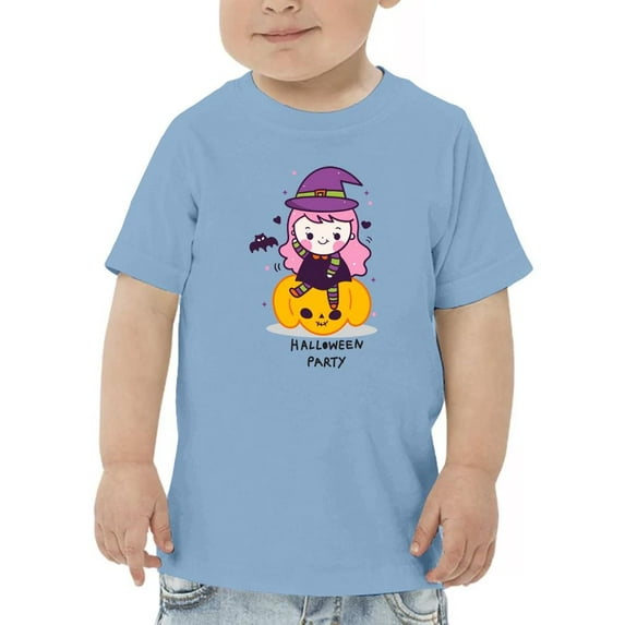 Cute Halloween Girl W Pumpkin. T-Shirt Toddler -Image by Shutterstock, 3 Toddler