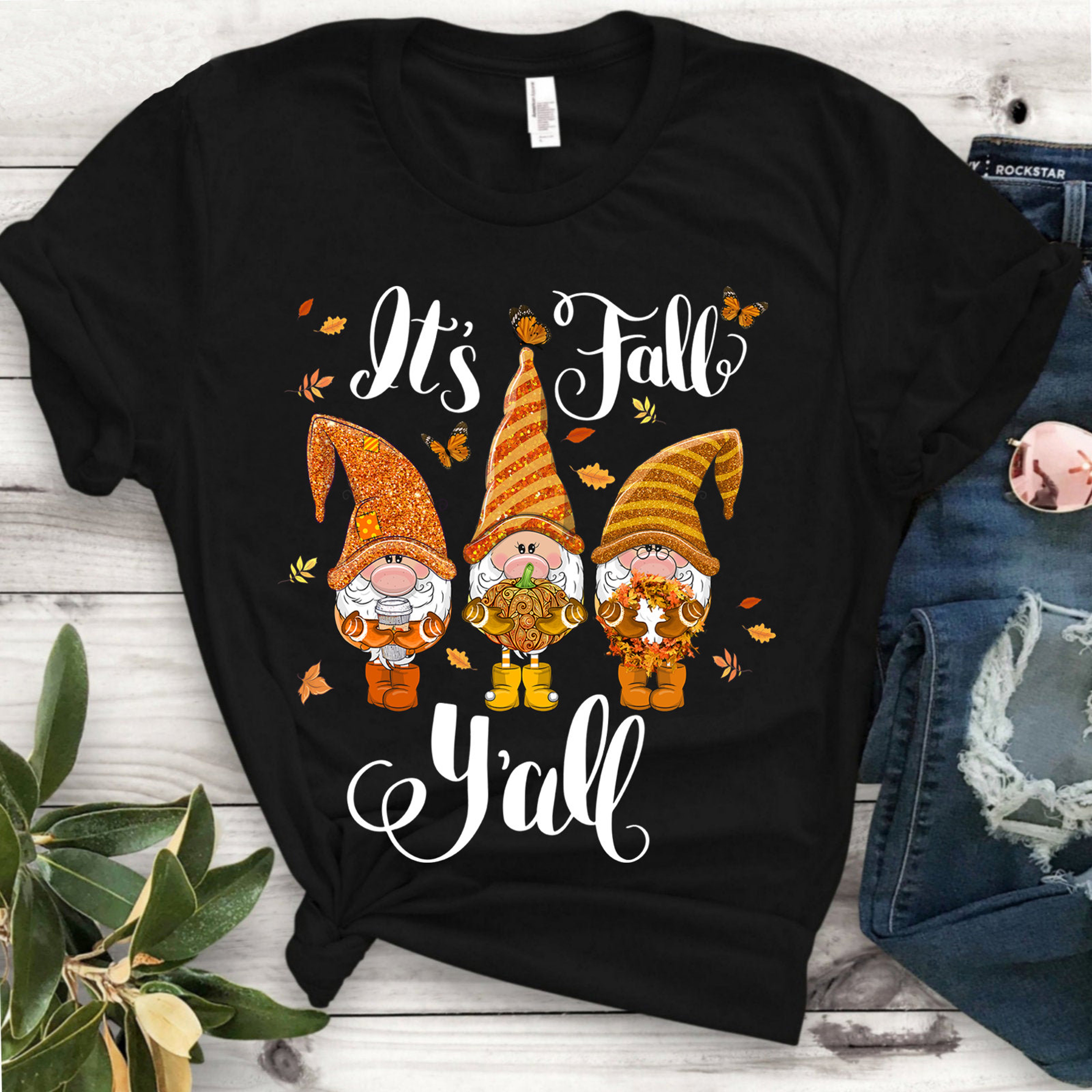 Cute Halloween Gnomes TShirt, Gnomes Autumn Pumpkin Fall Shirt