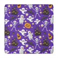 thumbnail image 1 of Halloween Cute Ghosts and Skeletons Square Fitted Tablecloth with Elastic Edge,Square Table Cover,Washable Elastic Table Cover for Home Kitchen Party Decor 34"x34", 1 of 6