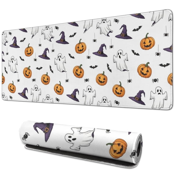 Cute Halloween Icons Repeat Pattern Extended Large Mouse Pad, Keyboard ...