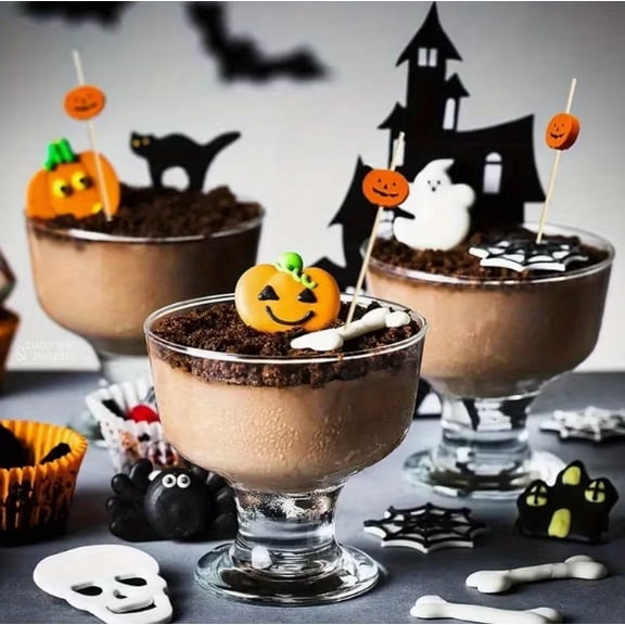 Cute Halloween Jack-o'-Lantern Monster Disposable Fruit Picks for Parties and Events