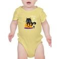 thumbnail image 1 of Cute Halloween Kitten And Spider Bodysuit Infant -Image by Shutterstock,  12 Months, 1 of 4
