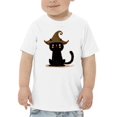 thumbnail image 1 of Cute Halloween Kitten Witch Hat T-Shirt Toddler -Image by Shutterstock,  4 Toddler, 1 of 4