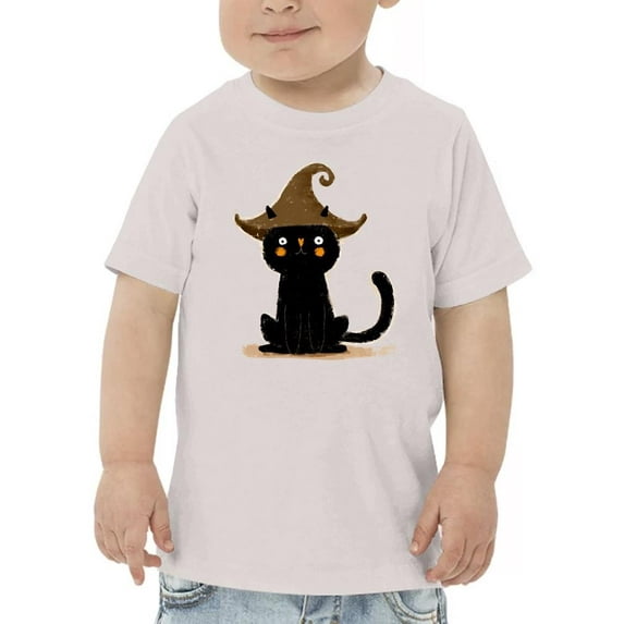 Cute Halloween Kitten Witch Hat T-Shirt Toddler -Image by Shutterstock, 5 Toddler