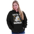 thumbnail image 1 of Cute Halloween Let's Go Ghouls Ghost Women Plus Size Graphic Pullover Hoodie Brisco Brands 3X, 1 of 4