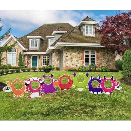 Cute Halloween Monsters Photo Prop Cut Out Yard Cards
