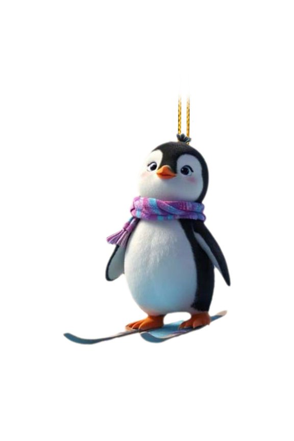 Cute Halloween Penguin Acrylic Keychain, Adorable Animal Pendant for Bag or Car, Fun Non-Scary Halloween Decor, Gift for Penguin Fans and Youngsters