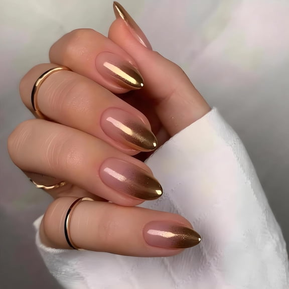 Cute Halloween Press on Nails Medium Almond Shape Fake Nails Orange Pumpkin Glue on Nails Halloween False Nail Tips with Stars and Flowers Almond Halloween Stick on Nails for Women, 24Pcs color3