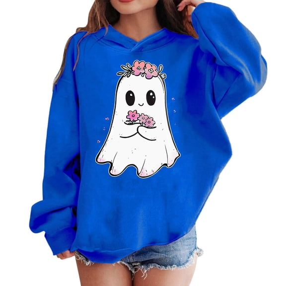 Cute Halloween Printed Hoodie for Boys Girls Long Sleece Casaul Oversized Comfy Hooded Sweatshirt Teen Classic Fashion Cozy Pullover Jacket Fall Winter Preppy Clothing Size 3-14 Years