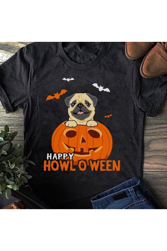 Cute Halloween Pug Dog Pumpkin Costumes Thanksgiving Design T-Shirt - Gift for Dog Lovers - Dog - Pug Mom - Pug Lovers - Mother's Day