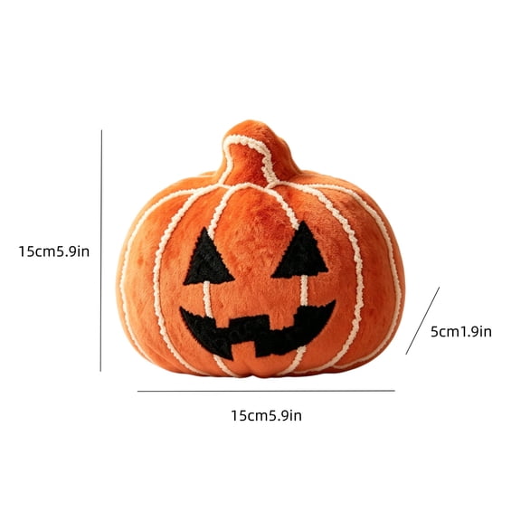 Cute Halloween Pumpkin Home Decor, Embroidered Jack-O-Lantern Throw Pillow with Soft Cotton Fill And Full Round Shape for Sofa Bed Entryway Fall Layout, Spooky Home Decor