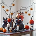 thumbnail image 1 of Taicans Cute Halloween Pumpkin Pom Pom Ornament with Jute Bow,Soft Fluffy Hanging Decor for Tree,Door,Mantel,3D Jack-O'-Lantern,Spooky Yet Adorable Decorations for Fall & Halloween Parties,3in, 1 of 4