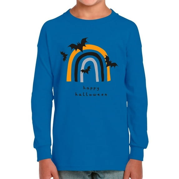 Cute Halloween Rainbow W Bats Long Sleeve Toddler -Image by Shutterstock, 4 Toddler