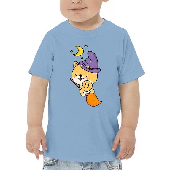 Cute Halloween Shiba On Broom T-Shirt Toddler -Image by Shutterstock, 5 Toddler