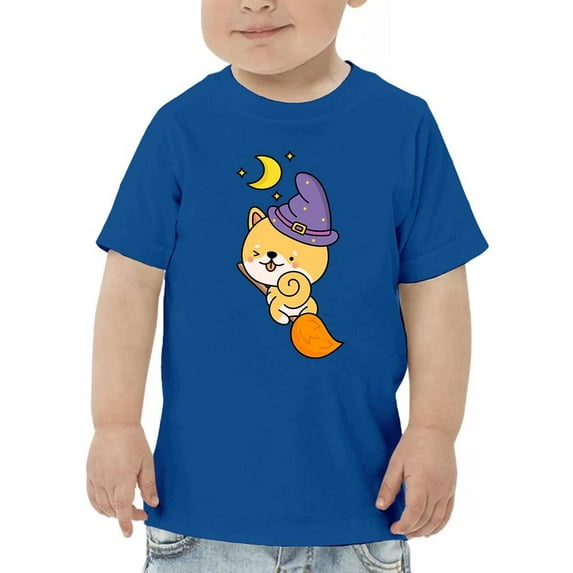 Cute Halloween Shiba On Broom T-Shirt Toddler -Image by Shutterstock, 5 Toddler