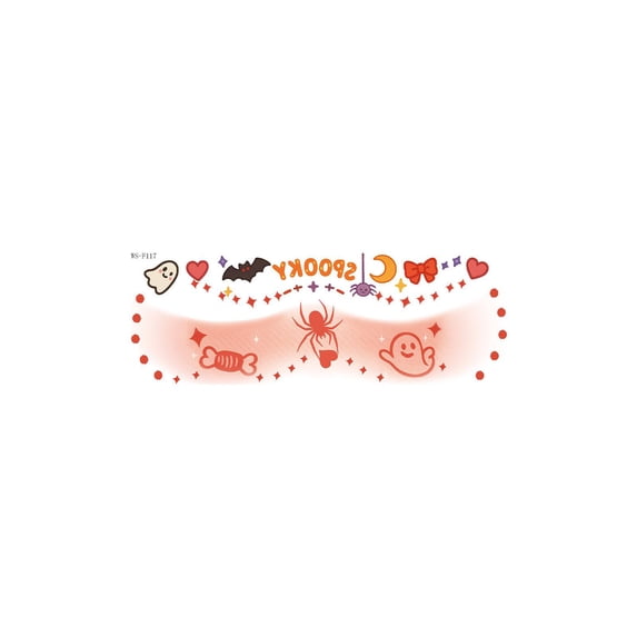 Cute Halloween Spooky Halloween Temporary Tattoos, Waterproof for Halloween, Party Accessories for Halloween Party Events for Student and Adults 1 Pack