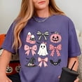thumbnail image 1 of Cute Halloween T-Shirt – Kawaii Ghost, Pumpkin, and Candy Bow Graphic Tee - Gift for Halloween, 1 of 2