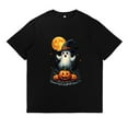 thumbnail image 1 of Cute Halloween Tee Ghost Witch Hat Pumpkin Moon T Shirt Tees Playful Spooky Tops Comfort Black S-5XL, 1 of 5