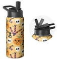 thumbnail image 1 of Cute Halloween Tumbler 18oz with Lid and Straw – Double Wall Stainless Steel Insulated Mug – Pumpkin Ghost Witch Design – Fall Holiday Gift for Women Men, 1 of 6