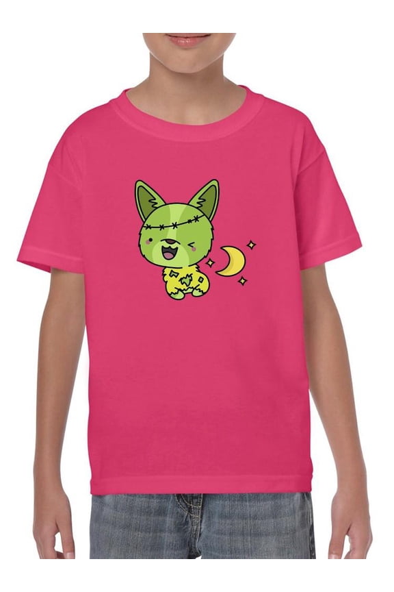 Cute Halloween Zombie Corgi T-Shirt Juniors -Image by Shutterstock, Large