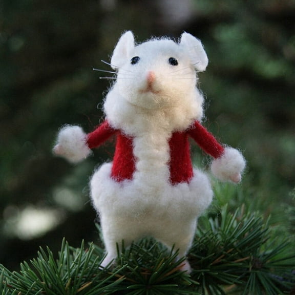 Cute Halloween and Christmas Mouse Decorations with Red Clothes, Handcrafted Figurines for Holiday Decor, Approx 8cm Height, Tabletop Display