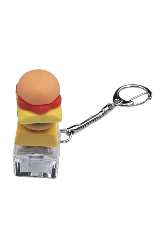 Cute Hamburg Fries Design Fidget Keychain, Capable Of Silent Soft Click, Portable For Office Or Car