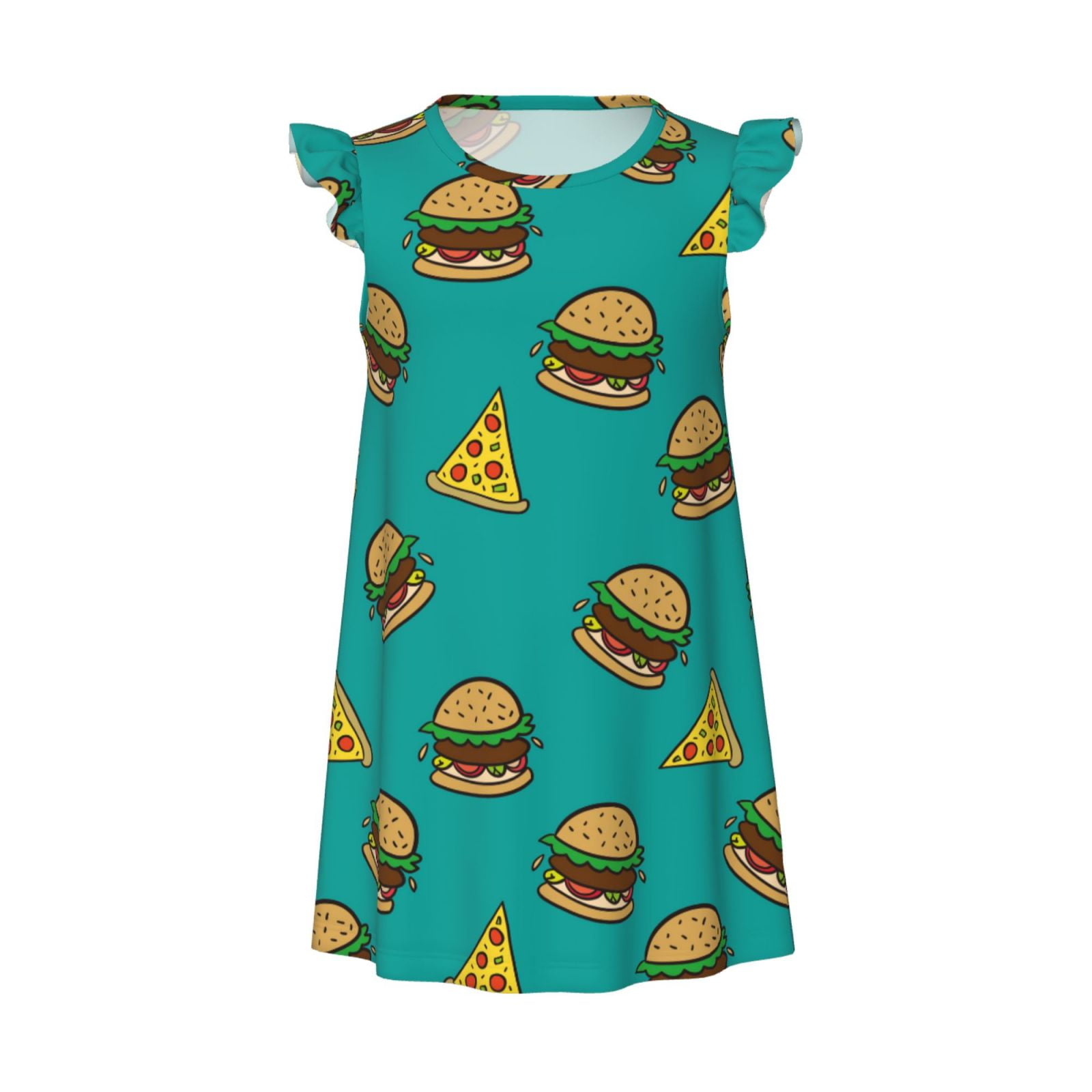 Cute Hamburger Light Blue Girls Nightgowns Cute Toddler Nightgown