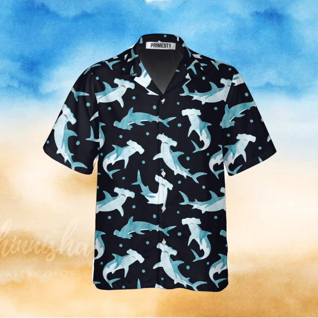 Cute Hammerhead Shark And Blue Dot Pattern Shark Shirts For Men Shark ...