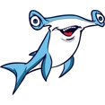 thumbnail image 1 of Cute Hammerhead Shark Cartoon Character Wall Art Sticker Vinyl Decals Girls Boys Children Baby Bedroom House School Wall Decor Removable Sticker Peel and Stick Size (40x20 inch), 1 of 2