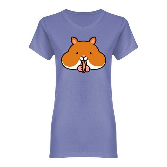 Cute Hamster Eating A Seed Shaped T-Shirt Women -Image by Shutterstock, Female Medium