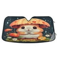thumbnail image 1 of Cute Hamster with Umbrella Car Windshield Sun Shade Foldable Car Front Window Visor Heat and UV Protection 55x27.6, 1 of 8