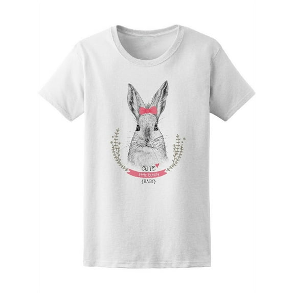 Cute Hand Drawn Bunny Tee Women's -Image by Shutterstock