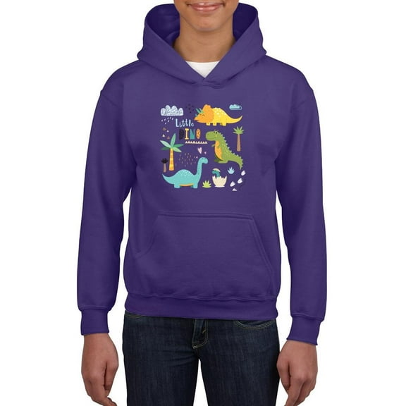 Cute Hand Drawn Dinos Hoodie Juniors -Image by Shutterstock, Medium