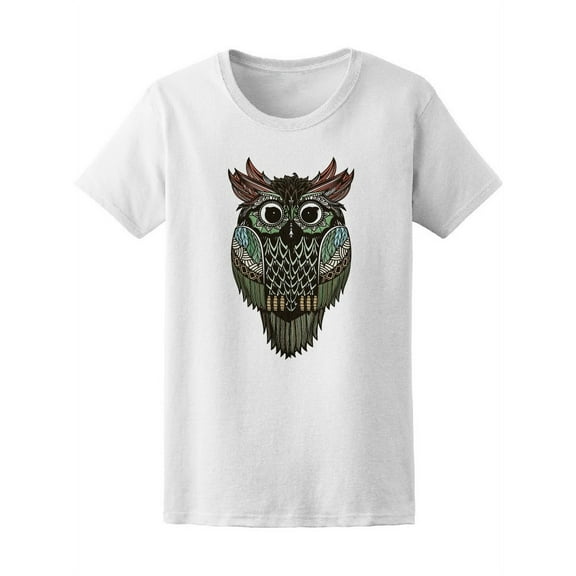 Cute Hand Drawn Owl Women T-Shirt - Image by Shutterstock, Female Medium