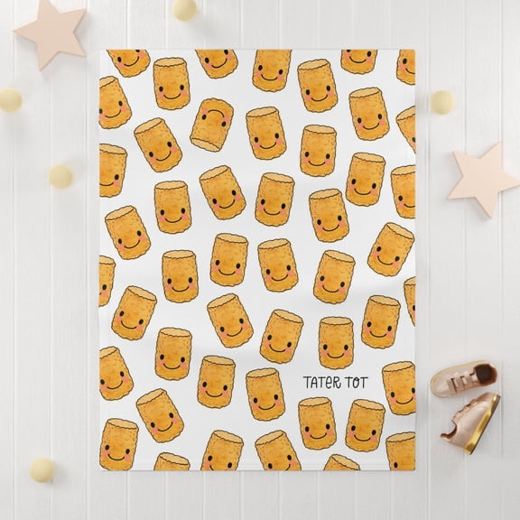 Cute Hand-Drawn T@ter T0t - Soft Fleece Sherpa Blanket