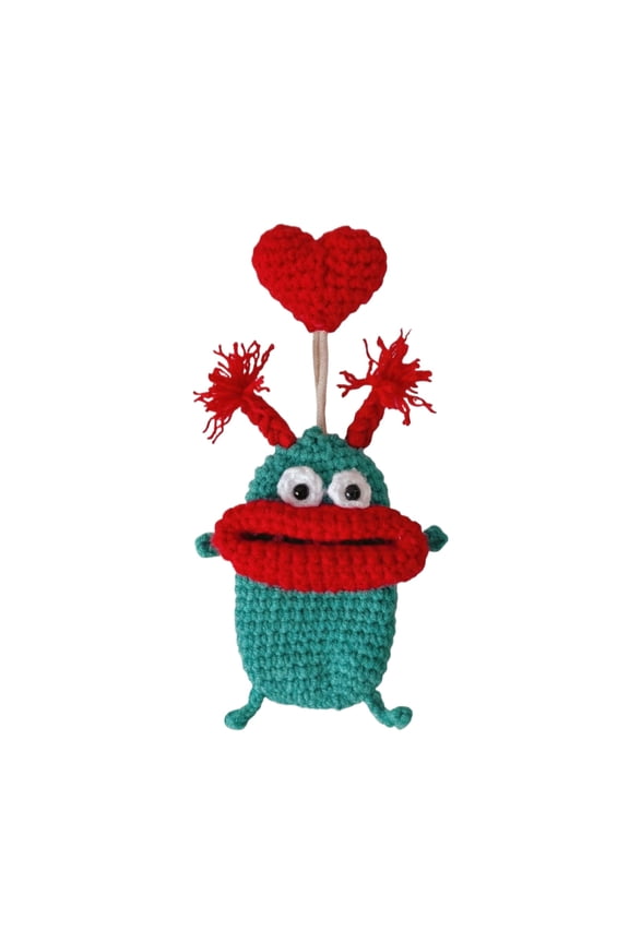 Cute Hand-Knitted Monster Key Cover, Funny Crochet Keychain Pouch with Carabiner, for Car Keys, Backpacks, Daily Decor, Gift Giving - Adorable Handmade Knit Key Holder, Quirky Plush Key Case, for Wom