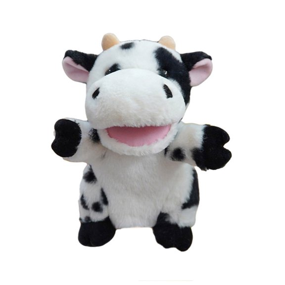 Cute Hand Puppet Soft Plush Animal Toy Movable Mouth Pretend Play Gift