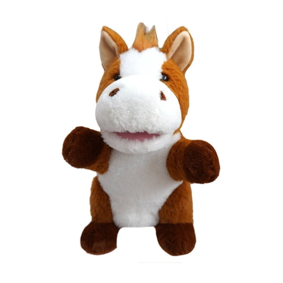 Cute Hand Puppet Soft Plush Animal Toy Movable Mouth Pretend Play Gift