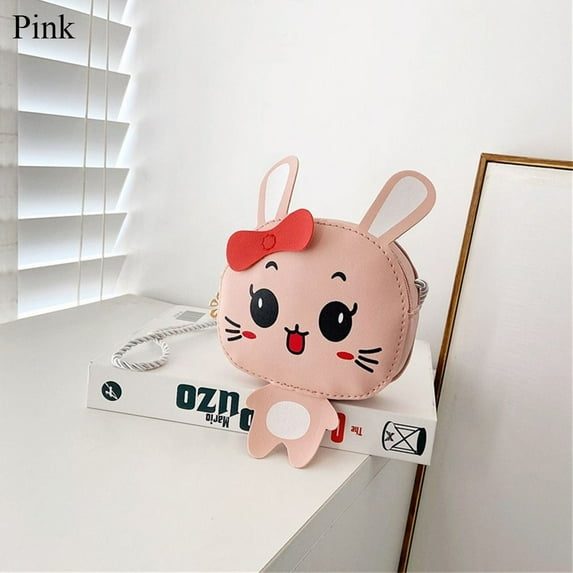 Cute Handbag PU Leather Rabbit Messenger Bag Shoulder Bag Crossbody Bag Coin Purse PINK