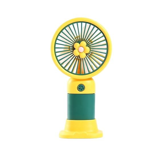 Cute Handheld Mini Fan Portable Rechargeable Small Fan with Floral Design, USB Charging, Built-in Stand, Ideal Gift for Summer Outdoor Use